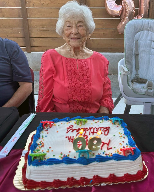 Betty Swartzentruber celebrating her 90th birthday