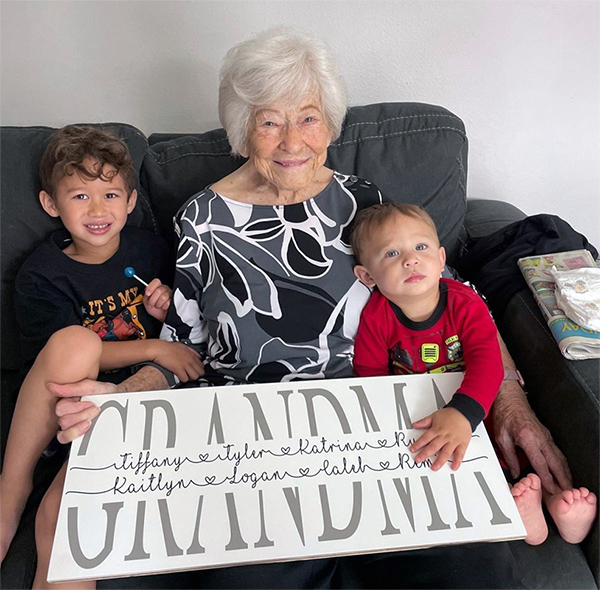 Betty Swartzentruber with her grandchildren