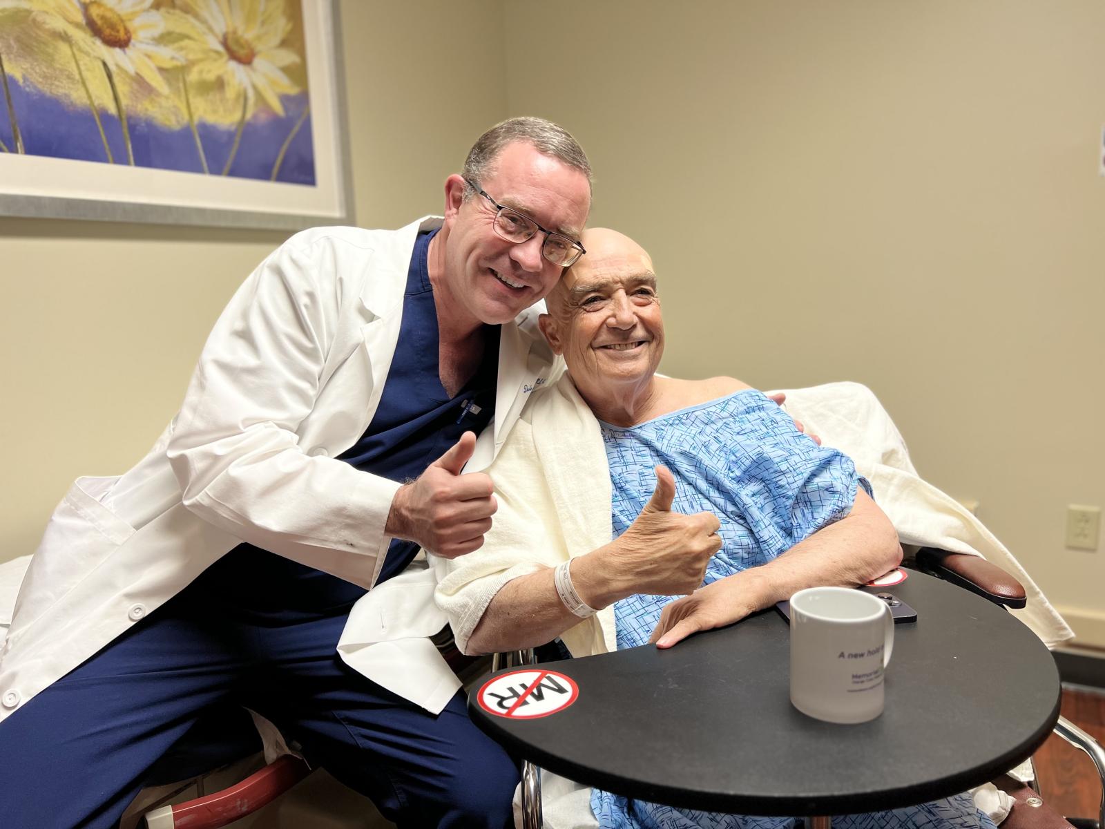Dr. Binder with patient 