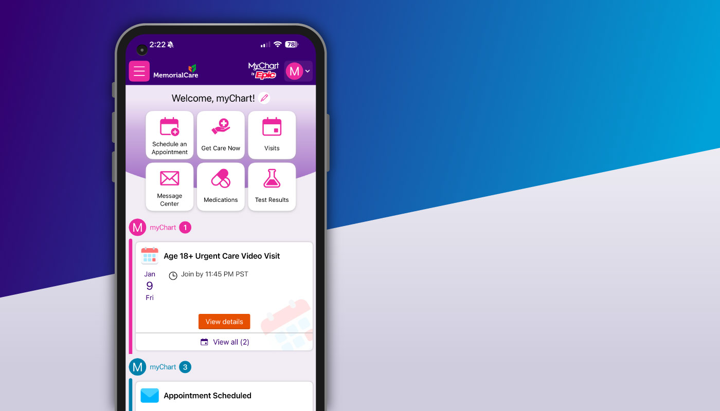 Slide Art-MemorialCare App Home Screen