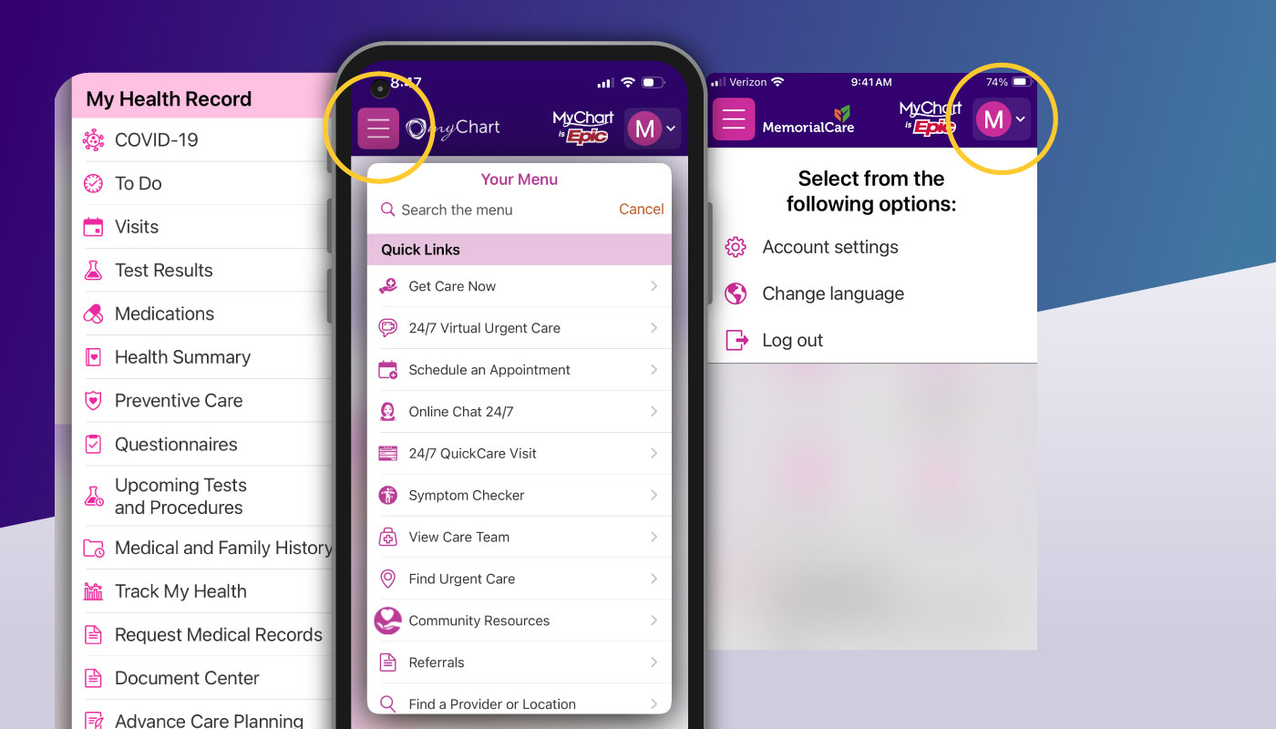 Slide Art-MemorialCare App Navigation
