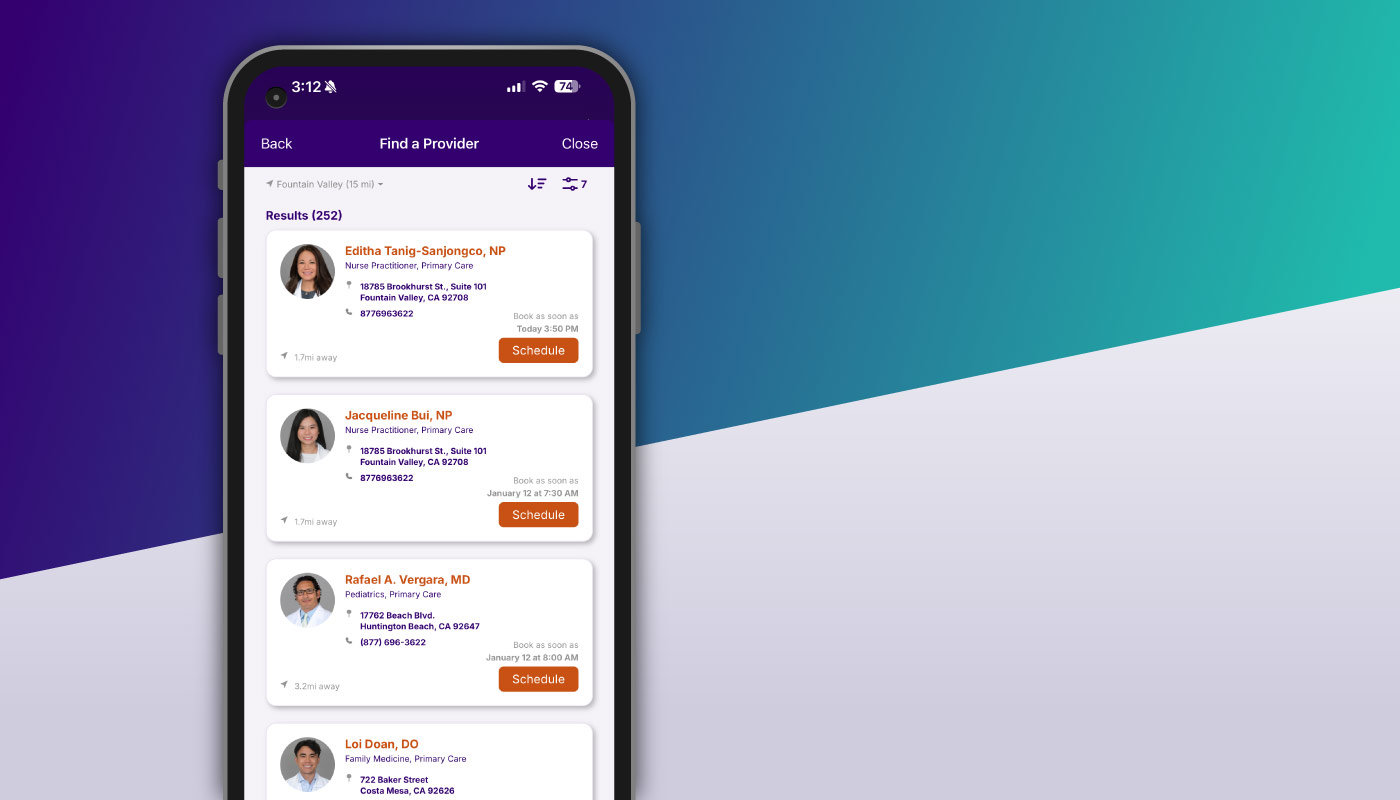 Slide Art-Finding a Provider Screen