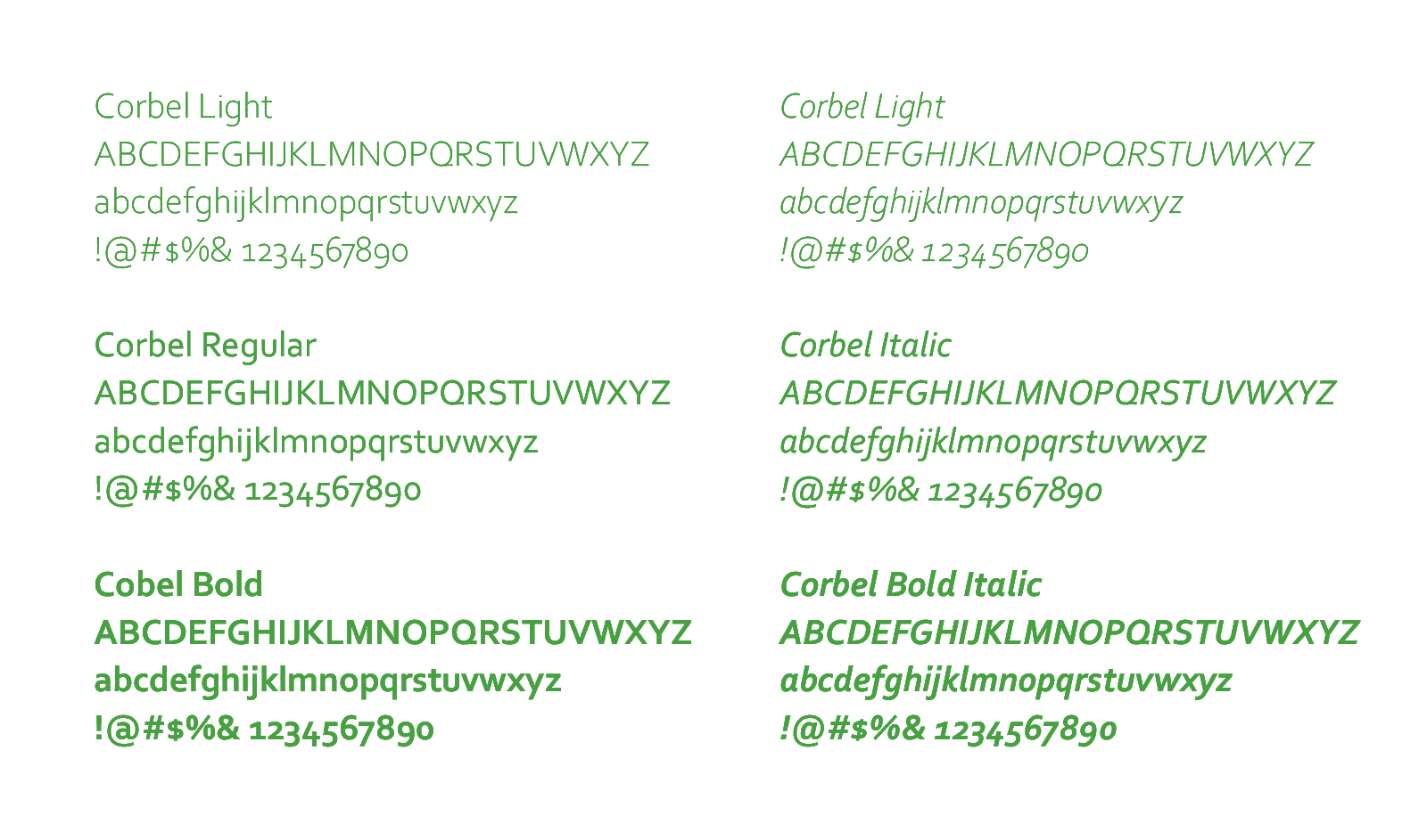 Corbel Typestyle