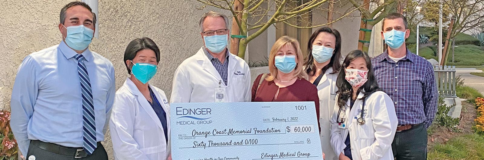 Edinger Medical Group Gifts $60,000 to Orange Coast Medical Center Foundation