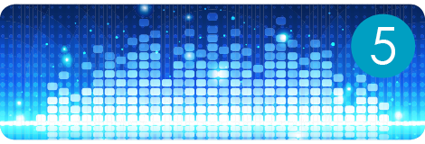 Image of sparkling digital representation of music