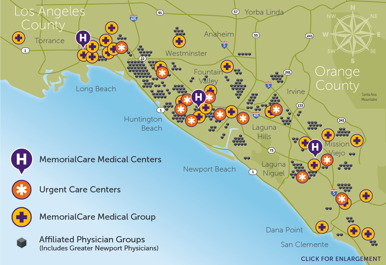 Image of a map of the MemorialCare network - links to a pdf