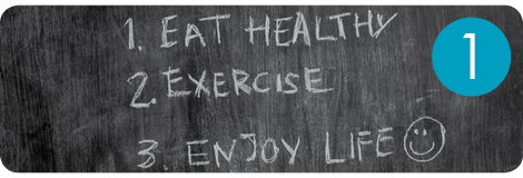 Image of sign saying eat healthy, exercise and enjoy life