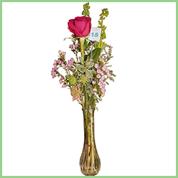 Image of flowers in vase - one rose